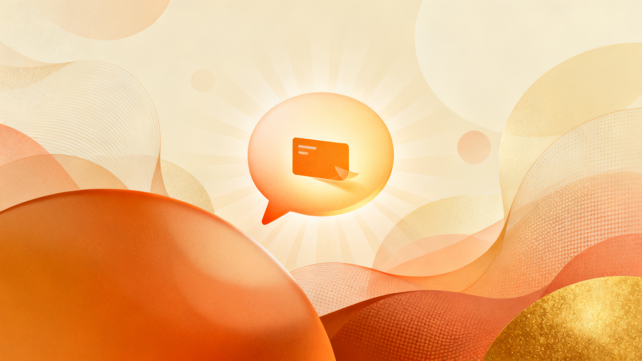 A sponsored ad card glowing inside an AI conversation bubble